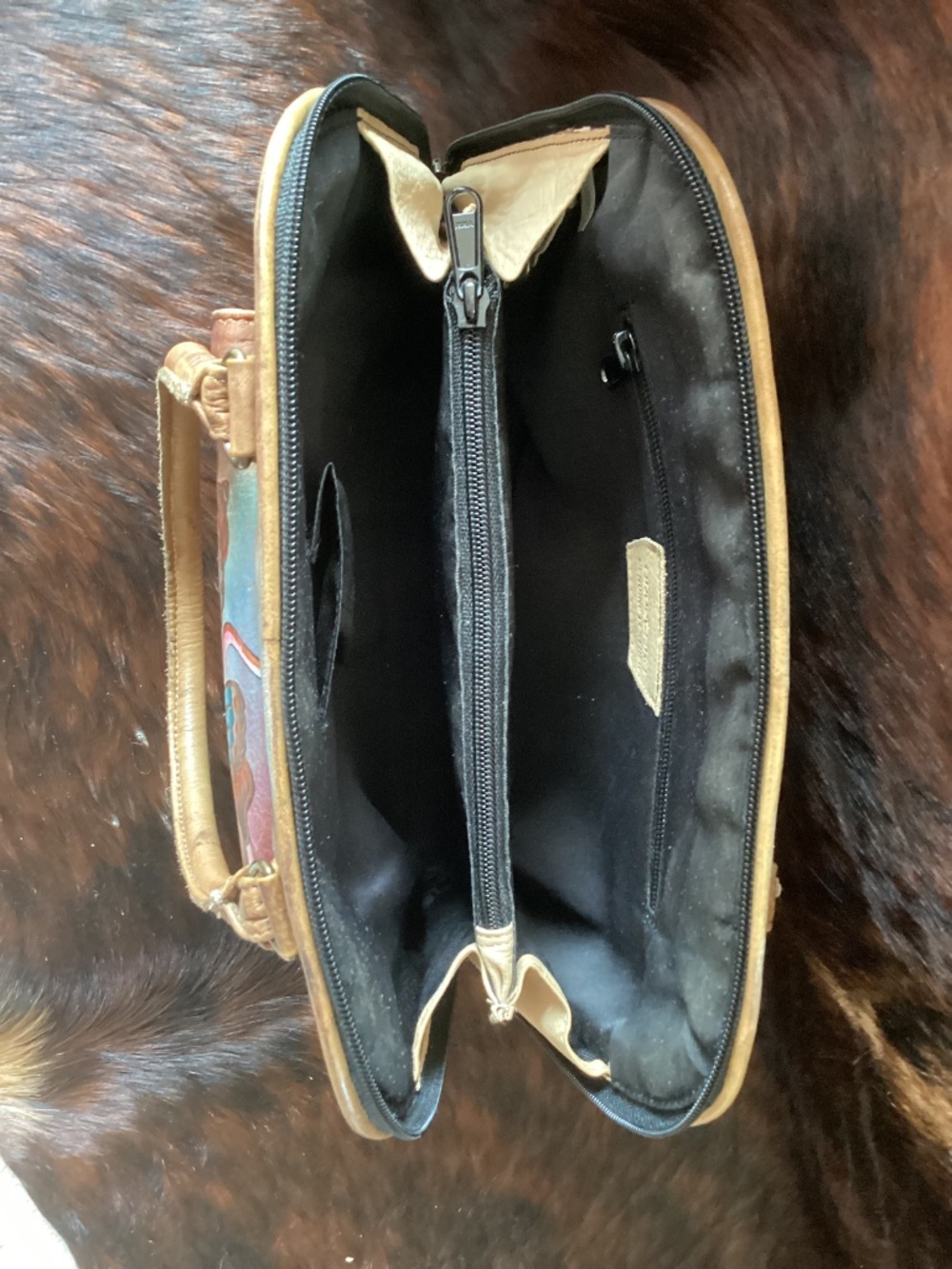 Beautiful Anuschka Butterfly Flower Design Leather Top Handle Carry Handbag🦋🦋 - Picture 10 of 13